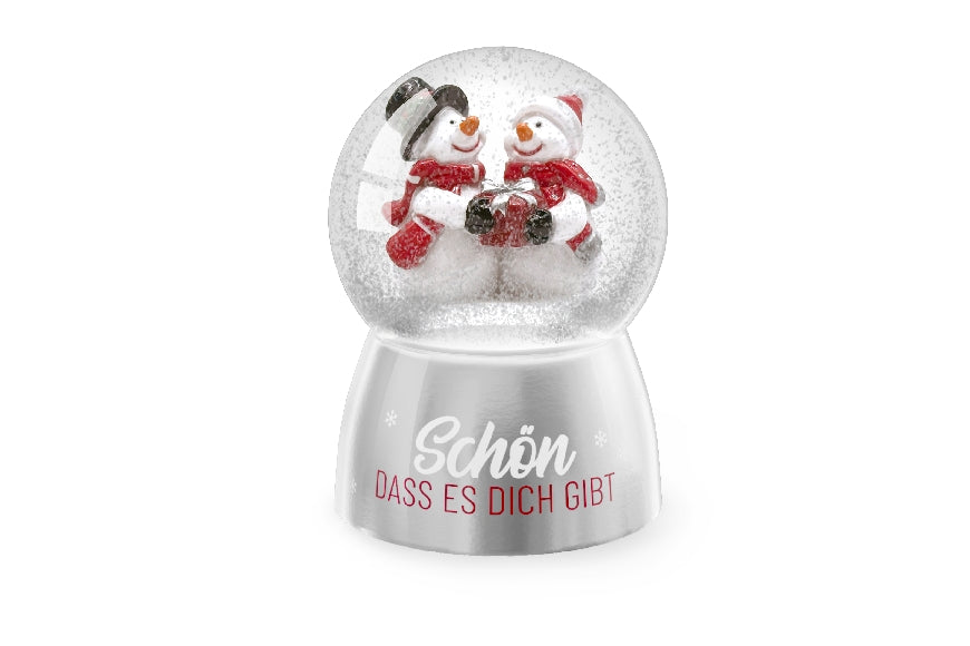 Geschenk für Dich XL Glitzerkugel Schön, dass es Dich gibt – Schneemann, Schneekugel