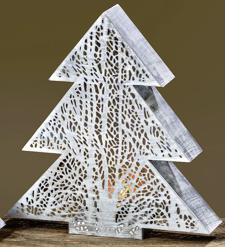 Teelichthalter Baum weiß - H38cm