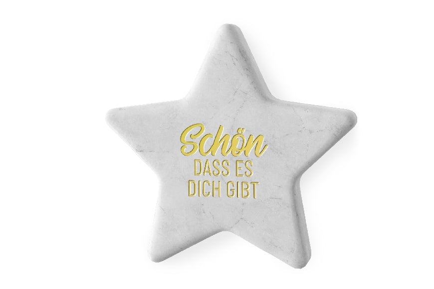 Geschenk für Dich Marmor Stern mit goldener Aufschrift Schön, dass es Dich gibt