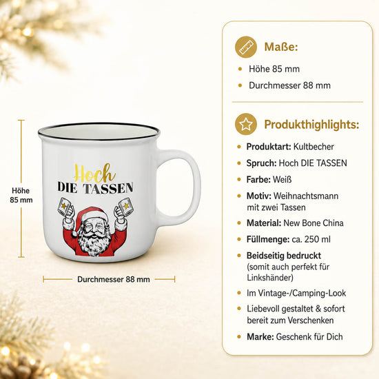 Kultbecher Hoch die Tassen – Maße und Produkthighlights, 250 ml New Bone China