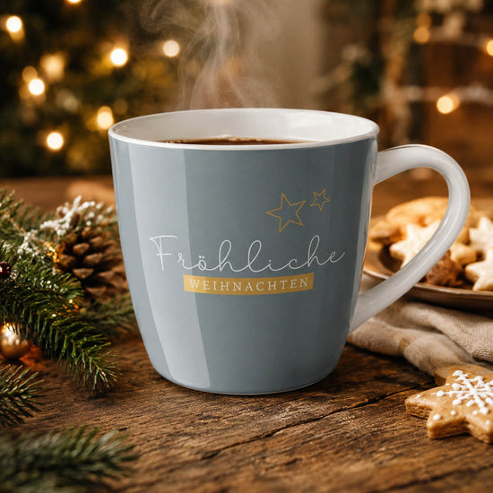 Maxi Becher „Fröhliche Weihnachten" Cosy – große Tasse in weihnachtlicher Stimmung