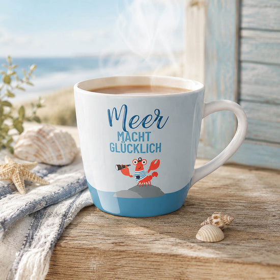 Ostsee Tasse mit Krabbe – große Tasse 400 ml