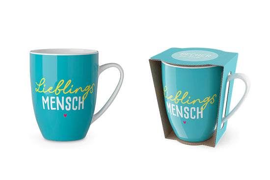 Becher Lieblingsmensch in Petrol – Geschenk für Dich