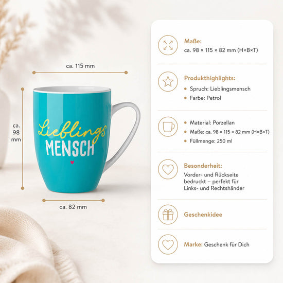 Becher Lieblingsmensch – Produktdetails & Maße