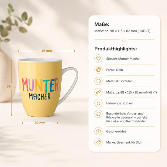 Becher Muntermacher – Produktdetails & Maße