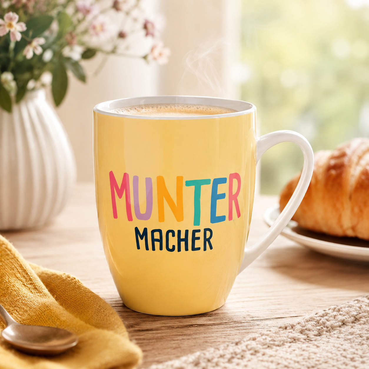 Becher Muntermacher in Gelb – Lifestyle