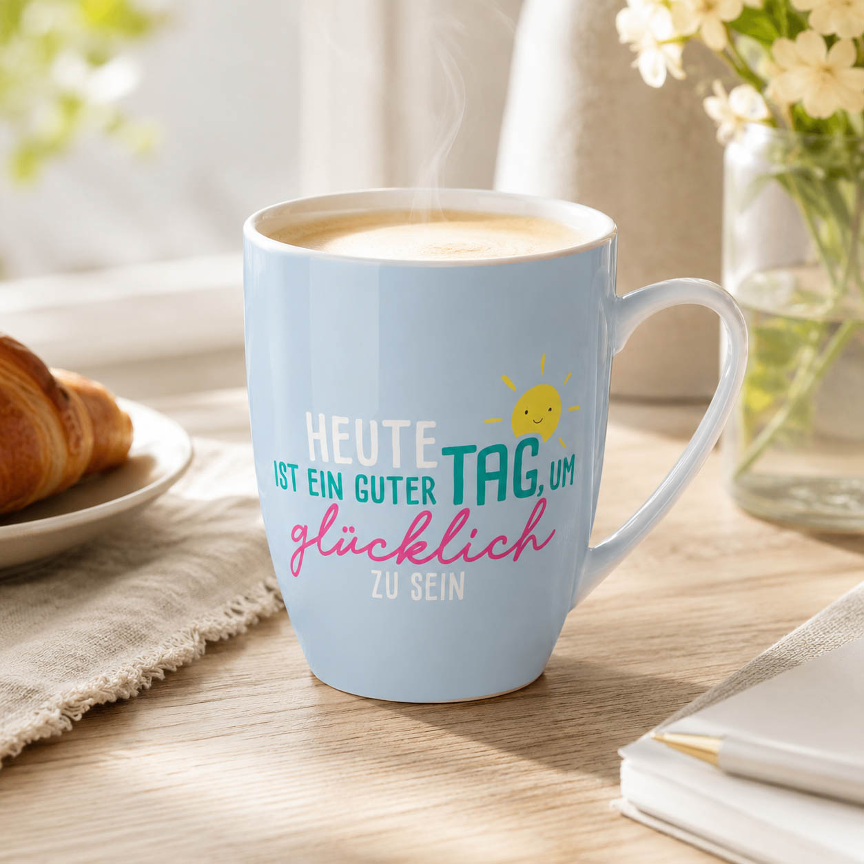 Becher Heute ist ein guter Tag in Hellblau – Lifestyle