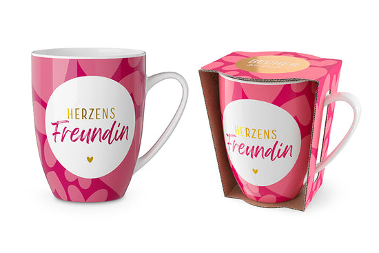 950714 Geschenk für Dich pink rosa Becher Tasse Herzens Freundin