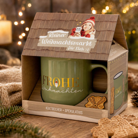 Kleiner Weihnachtsmarkt Frohe Weihnachten Set stimmungsvoll – Geschenk für Dich