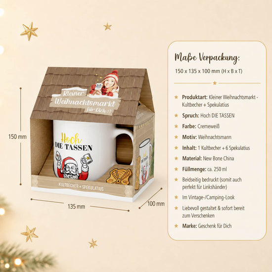 Kleiner Weihnachtsmarkt Hoch die Tassen – Produkthighlights, Kultbecher 250 ml + 6 Spekulatius