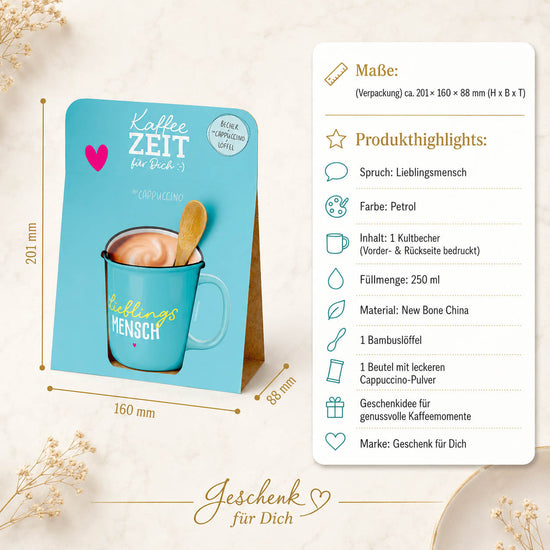 Kaffeezeit für Dich „Lieblingsmensch“ Petrol – Produkthighlights (Highlight)