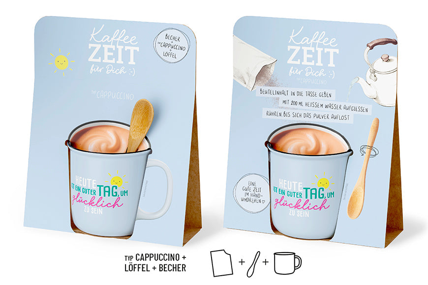 Kaffeezeit für Dich „Heute ist ein guter Tag“ Hellblau – Produktdetails