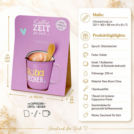 Kaffeezeit für Dich „Glücksbecher“ Violett – Produkthighlights (Highlight)
