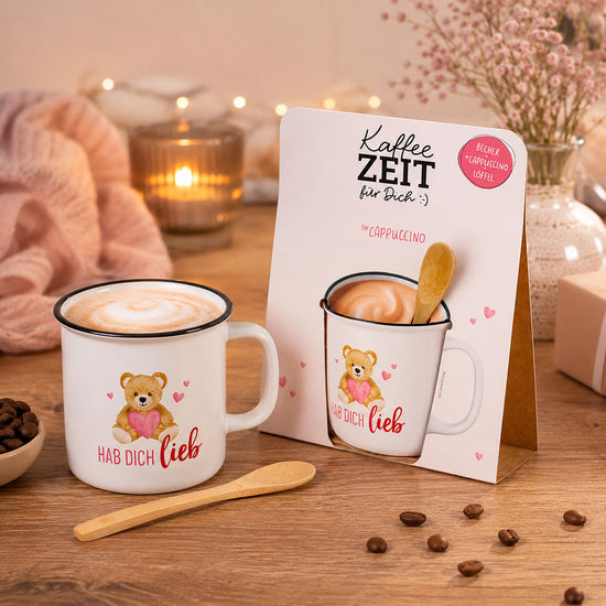 Kaffeezeit für Dich Teddybär – Geschenkset (Moodbild)