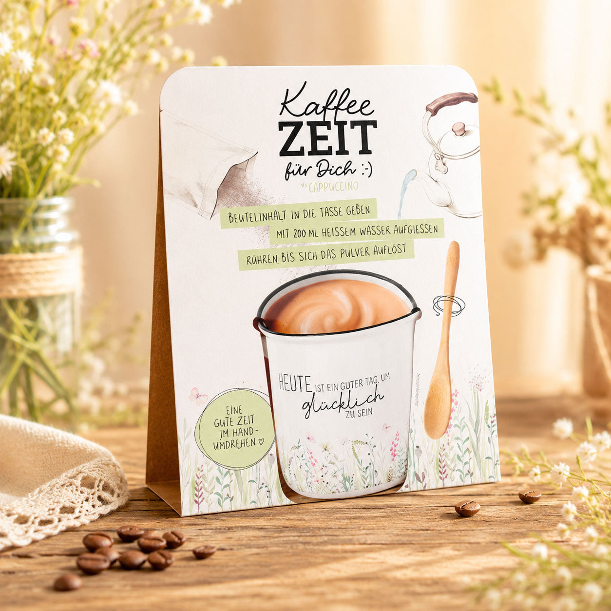 Kaffeezeit für Dich Wiese – Geschenkset (Moodbild)