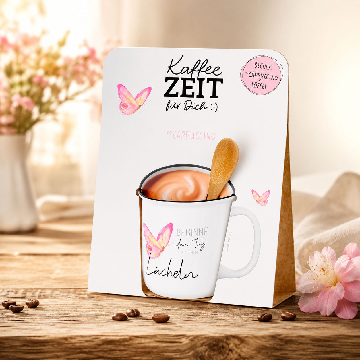 Kaffeezeit für Dich Schmetterling – Geschenkset (Moodbild)