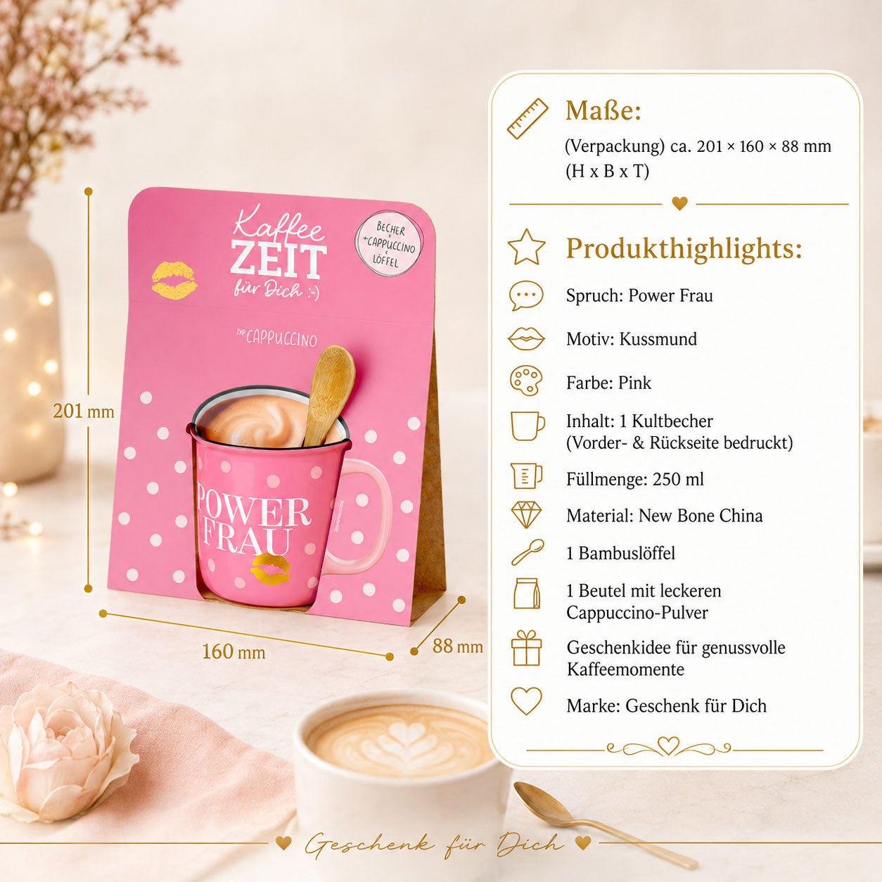 Kaffeezeit für Dich Power Frau – Produkthighlights (Highlight)