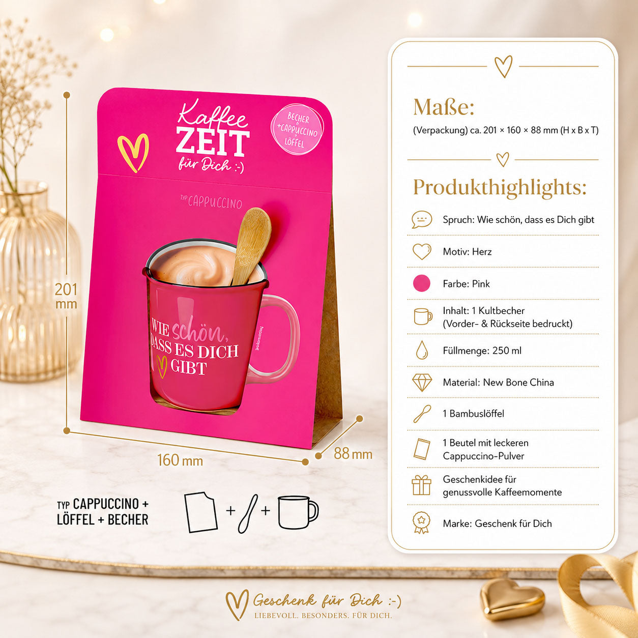 Kaffeezeit für Dich Herz – Produkthighlights (Highlight)