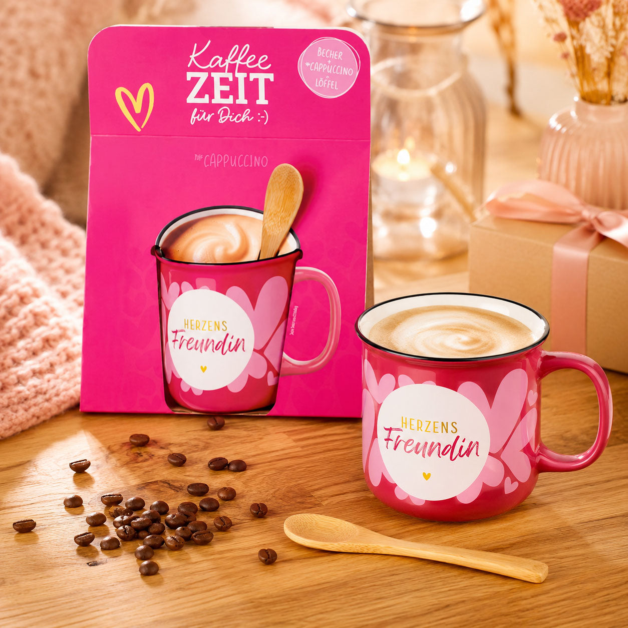 Kaffeezeit für Dich Herzens Freundin – Geschenkset (Moodbild)