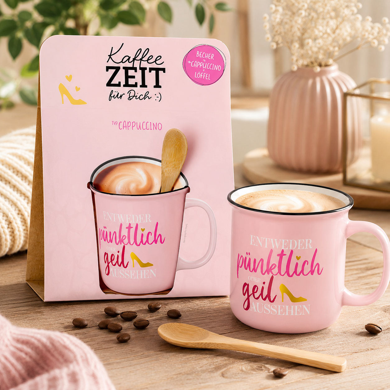 Kaffeezeit für Dich High Heel – Geschenkset (Moodbild)