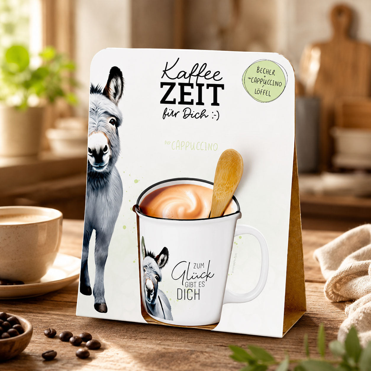 Kaffeezeit für Dich Esel – Geschenkset (Moodbild)