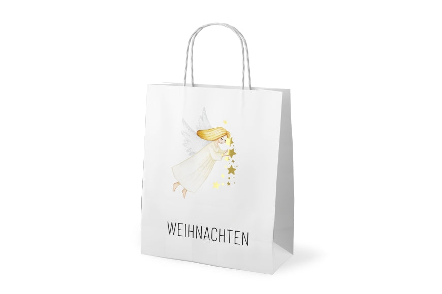 991174 Geschenk für Dich Geschenktüte mit Weihnachtsengel und Schriftzug Himmlische Weihnachten Engel, 4027268334841