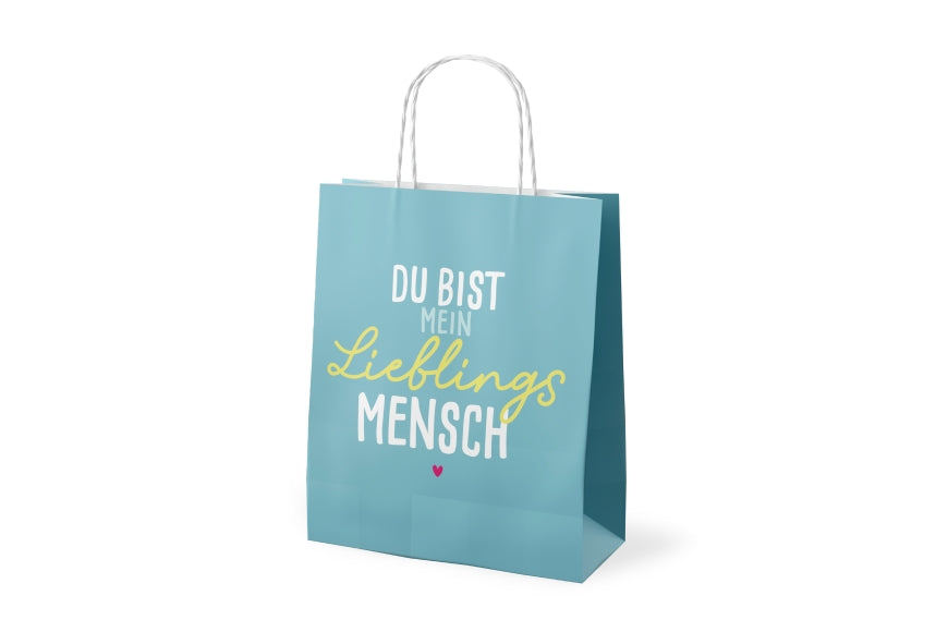 Geschenktüte „Du bist mein Lieblingsmensch“ Petrol – Geschenk für Dich