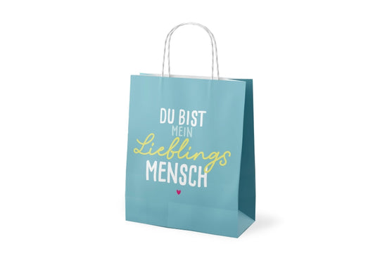 Geschenktüte „Du bist mein Lieblingsmensch“ Petrol – Geschenk für Dich