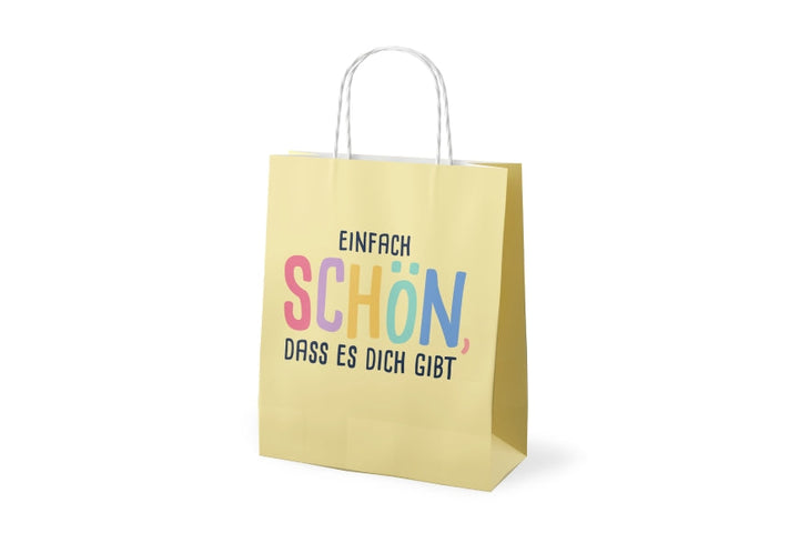 Geschenktüte „Einfach schön, dass es Dich gibt“ Gelb – Geschenk für Dich