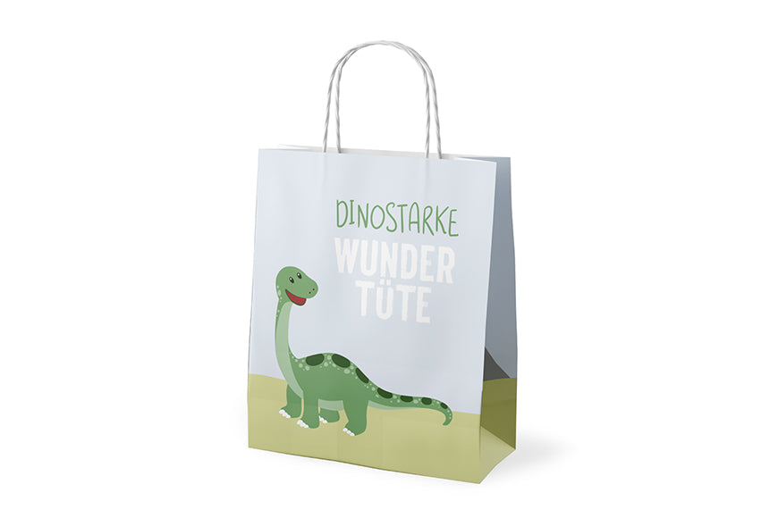 991381 Geschenk für Dich Kinder Geschenktüte mit Aufschrift Dinostarke Wundertüte
