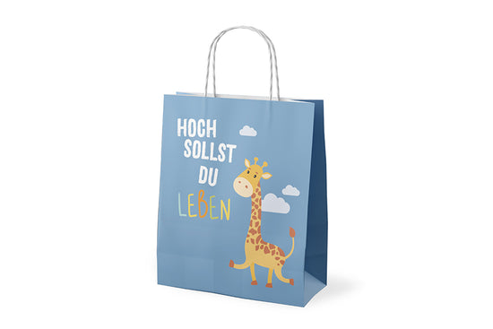 991383 Geschenk für Dich Kinder Geschenktüte mit Aufschrift Hoch sollst Du leben, Giraffe