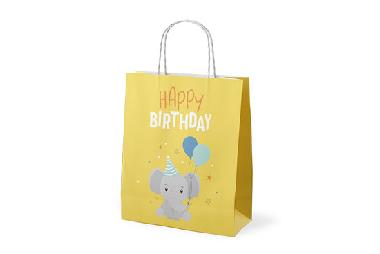 991384 Geschenk für Dich Kinder Geschenktüte mit Aufschrift Happy Birthday, Elefant