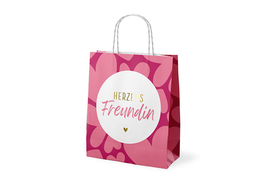 991714 Geschenk für Dich Geschenktüte mit Aufschrift Herzens Freundin