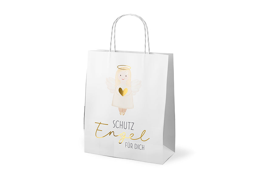 Geschenktüte mit Aufschrift „Schutzengel für Dich“ und liebevollen Engelmotiv von Geschenk für Dich