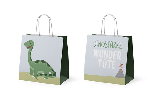 992381 Geschenk für Dich Mini Geschenktüte mit Aufschrift Dino starke Wundertüte