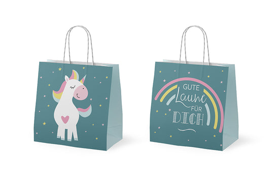 992582 Geschenk für Dich Mini Geschenktüte mit Aufschrift Gute Laune für Dich, Motiv Einhorn