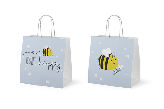 992589 Geschenk für Dich Mini Geschenktüte mit Aufschrift Be Happy Motiv Biene