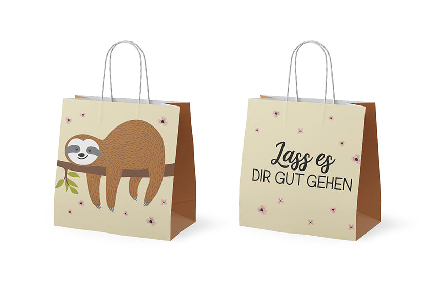 992677 Geschenk für Dich Mini Geschenktüte mit Aufschrift Lass es Dir gut gehen Motiv Faultier