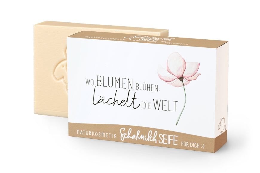 Naturkosmetik Schafmilchseife “Wo Blumen blühen, lächelt die Welt” von Geschenk für Dich, 125593, 4027268338214