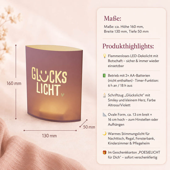 Produkthighlights Poesielicht Glückslicht Violett – LED-Dekolicht – Happy Greetings