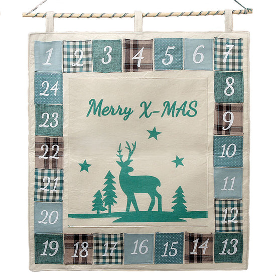 Stoff Adventskalender Weihnachtskalender Merry X-Mas zum befüllen, Boltze, 4020606033826