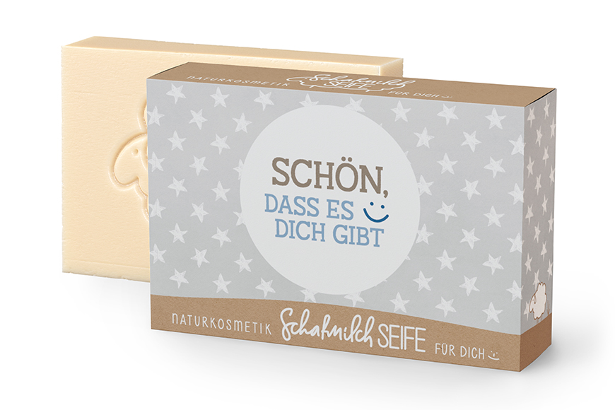 Naturkosmetik Schafsmilchseife Seife "Schön, dass es Dich gibt", 125762, 4027268307043, Geschenk für Dich :-)