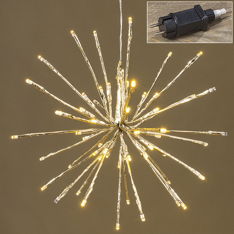 LED Stern mit 64 LED´s Farbe champagner, für drinnen, Leuchtstern, 8334800, 4020607407084