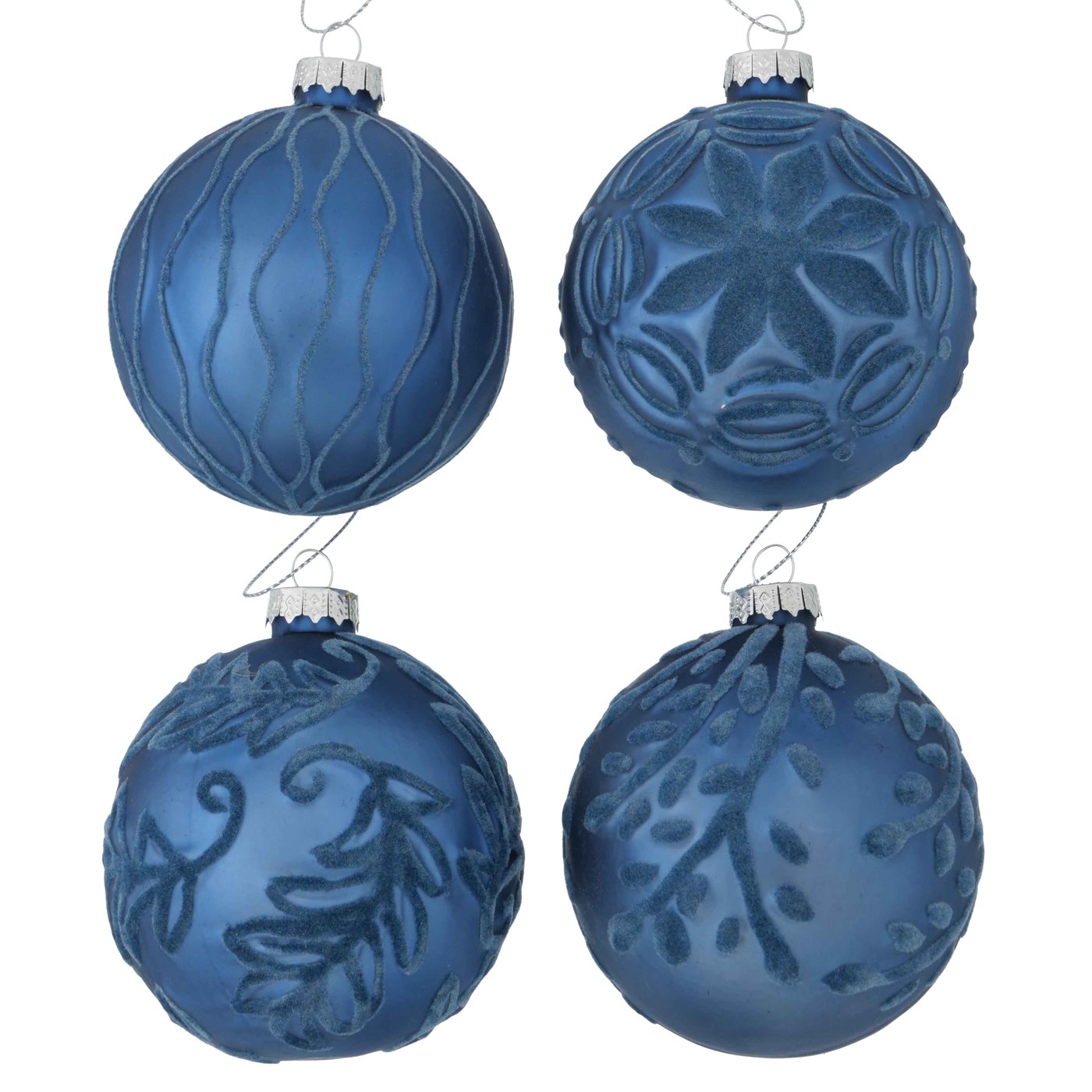 Edle Weihnachtskugel "Folka" hellblau blau silber 12er Set - D 8cm-Copy, 2003367, 4020607769564, Christbaumkugel, Weihnachtsbaumkugel