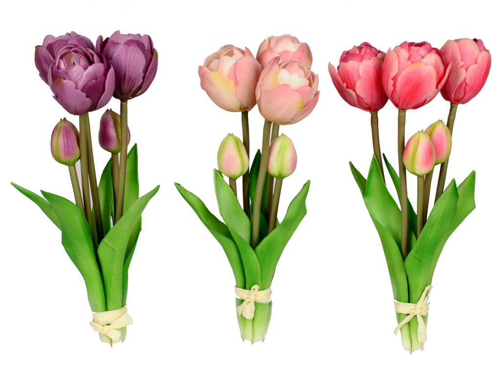 Kunstblume Tulpenbündel lila, rosa, rot, 671011, 4025809671011