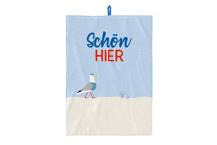 Geschirrtuch "Schön hier", 385823, 4027268300631, Handtuch, Küchentuch, Geschenk für Dich :-)