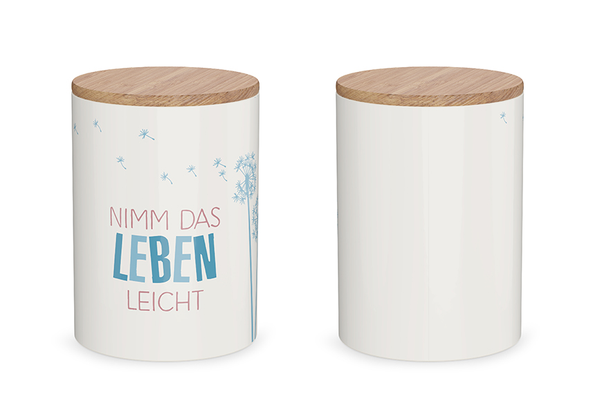 Keramik Vorratsdose / Keksdose "Nimm das Leben leicht", 308634, 4027268272594, Geschenk für Dich :-)