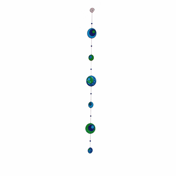 Trends Suncatcher Kette blau / grün /  türkis, Länge 85 cm, Akiyo, Windspiel, Girlande, Sonnenfänger, 109103, 4046833109103