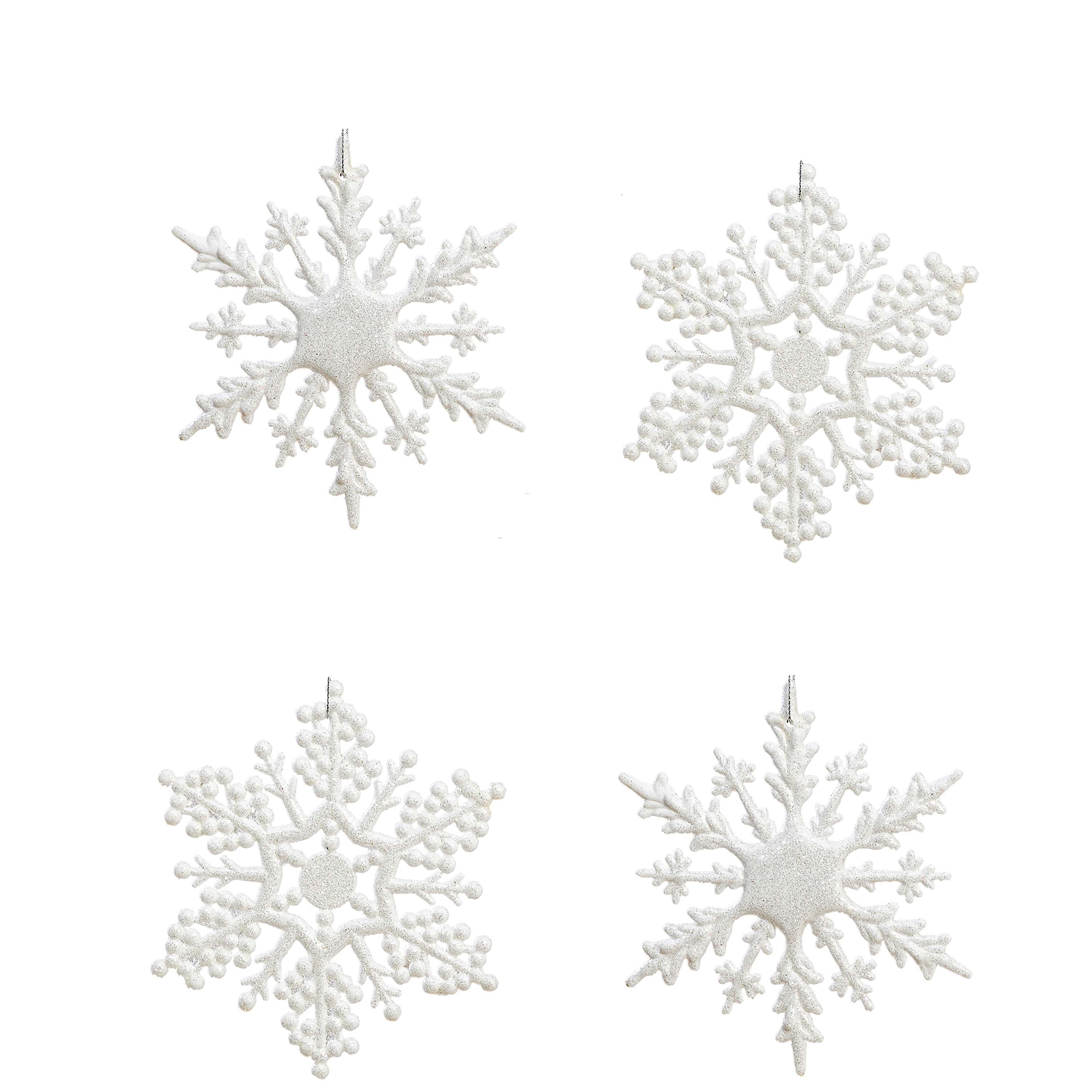 Boltze Fensterdeko Schneeflocke weiß 4er Set