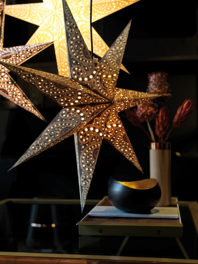 Earth Friendly Starlightz Weihnachtsstern kashmir, D 60 cm, Papierstern, Leuchtstern, Handarbeit